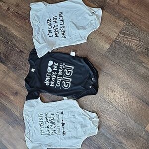 NWOT Set of 3 Onesies With Fun Sayings Black and White